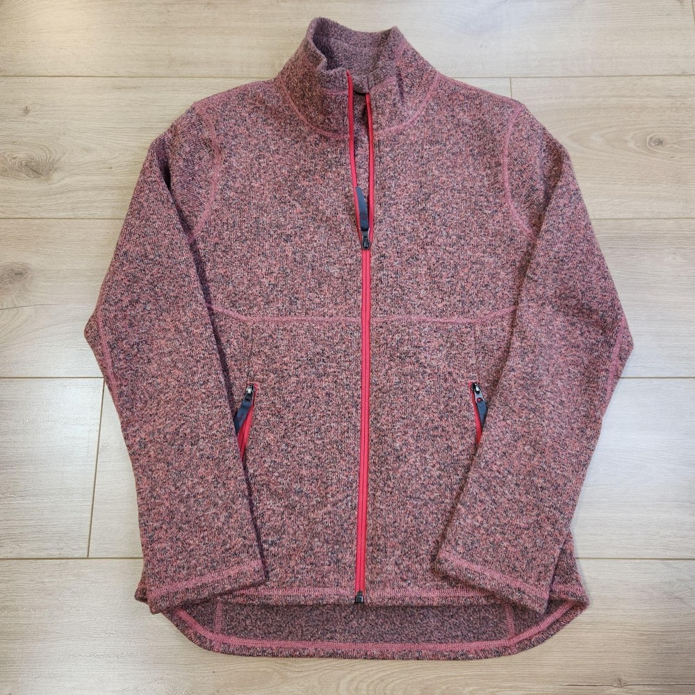 Stio Sweetwater Fleece Jacket Womens Small Pink Flecked Full Hiking Outdoor